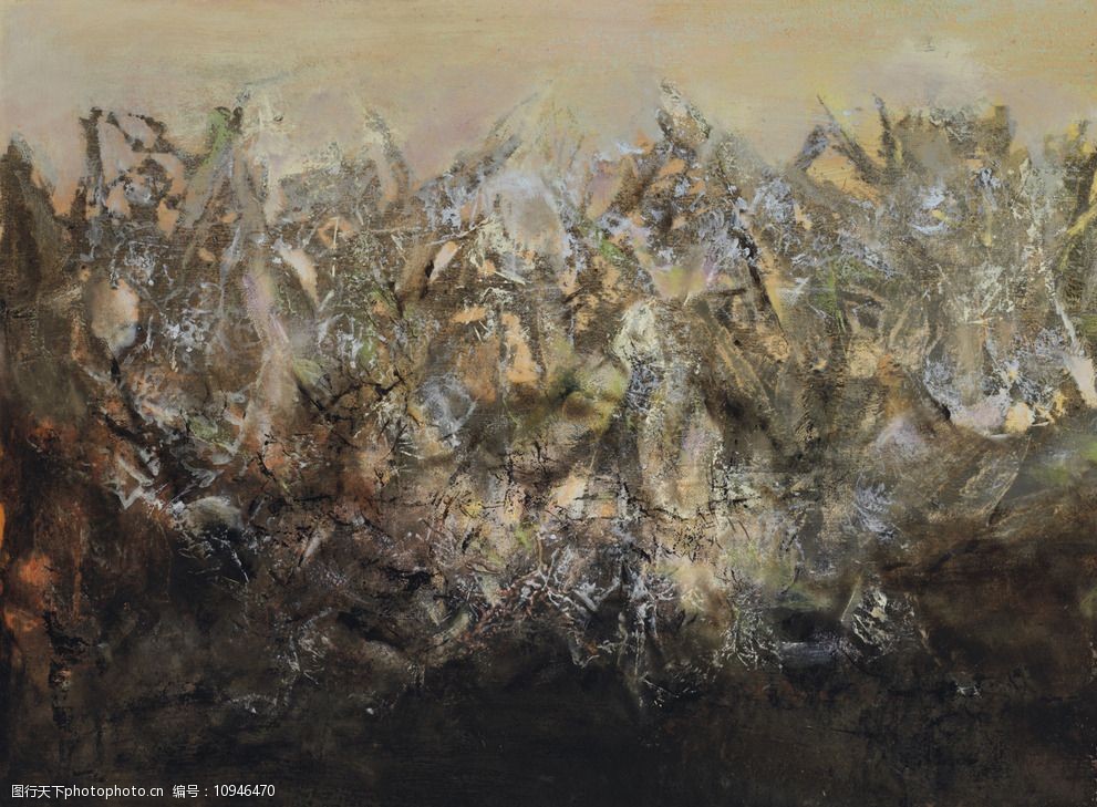 赵无极油画抽象风景画装饰图片