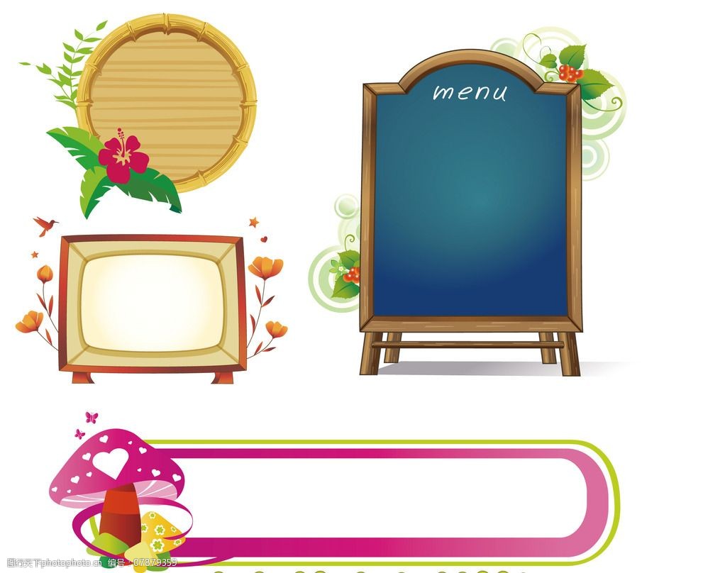 矢量公告栏指示牌图片