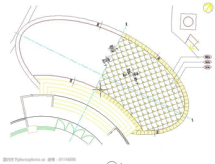 椭圆形地面铺地详图
