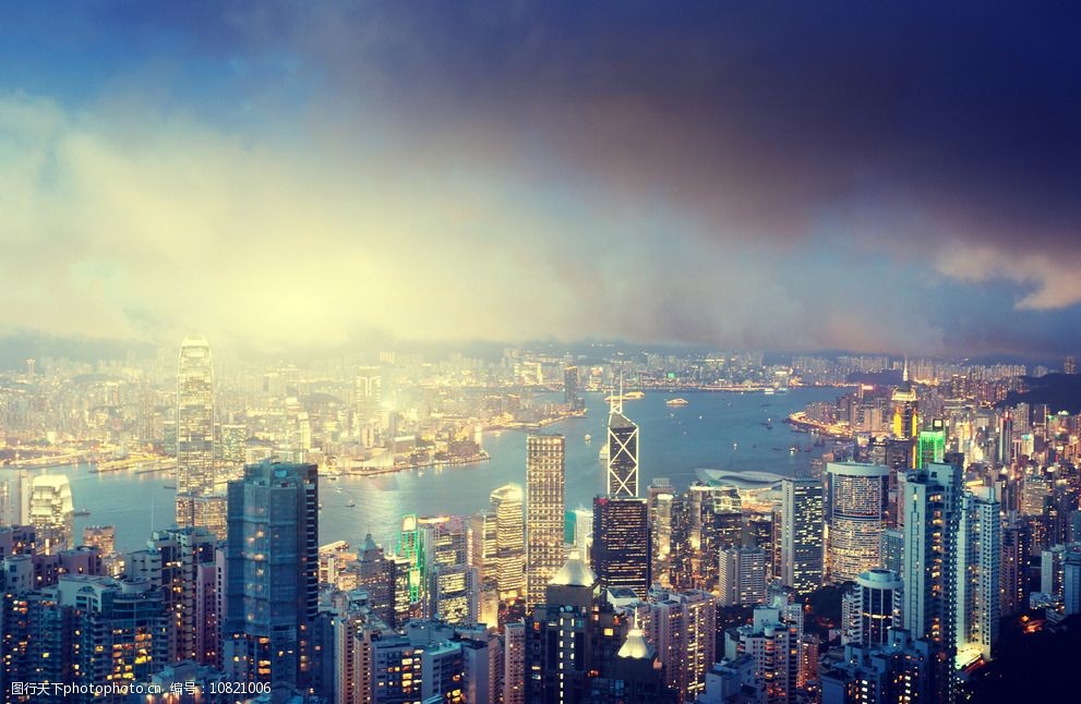 香港夜景 高樓 大廈 香港城市 輝煌夜景 維多利亞港 唯美城市 風景