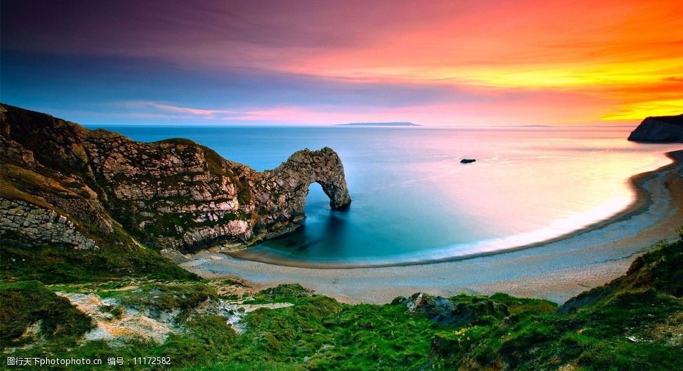 黄昏海边唯美意境图片图片-图行天下图库