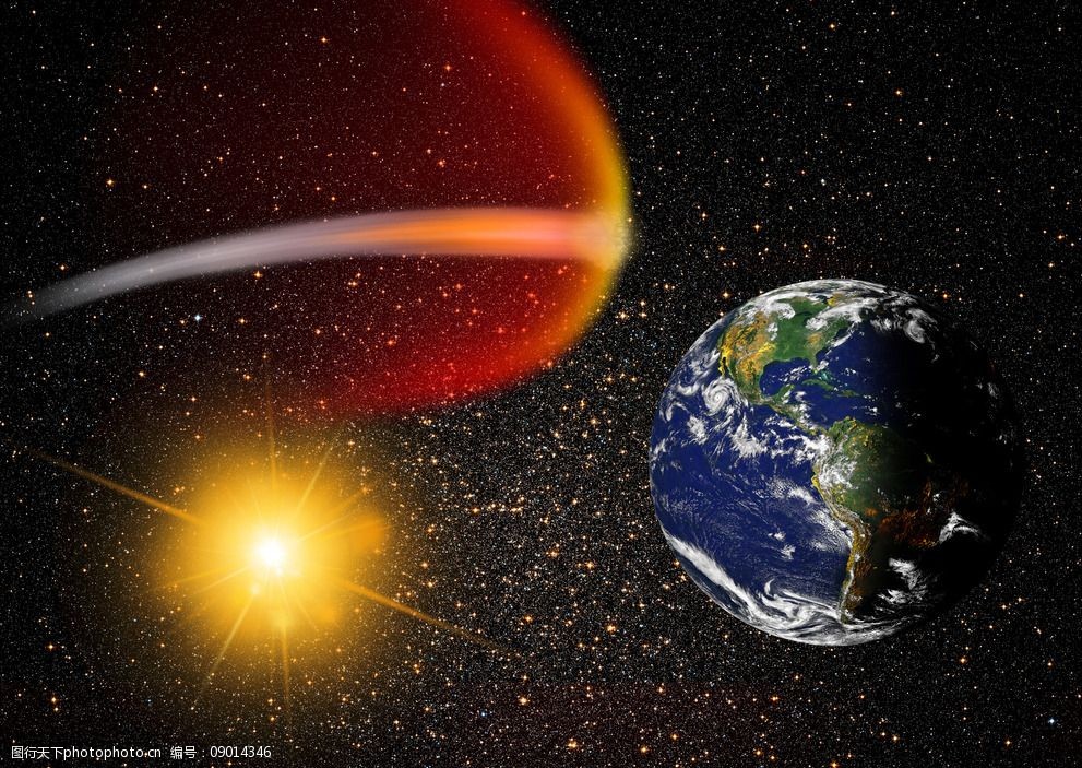 彗星撞地球图片
