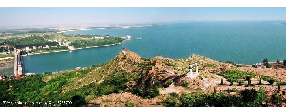 峡山水库全景图片