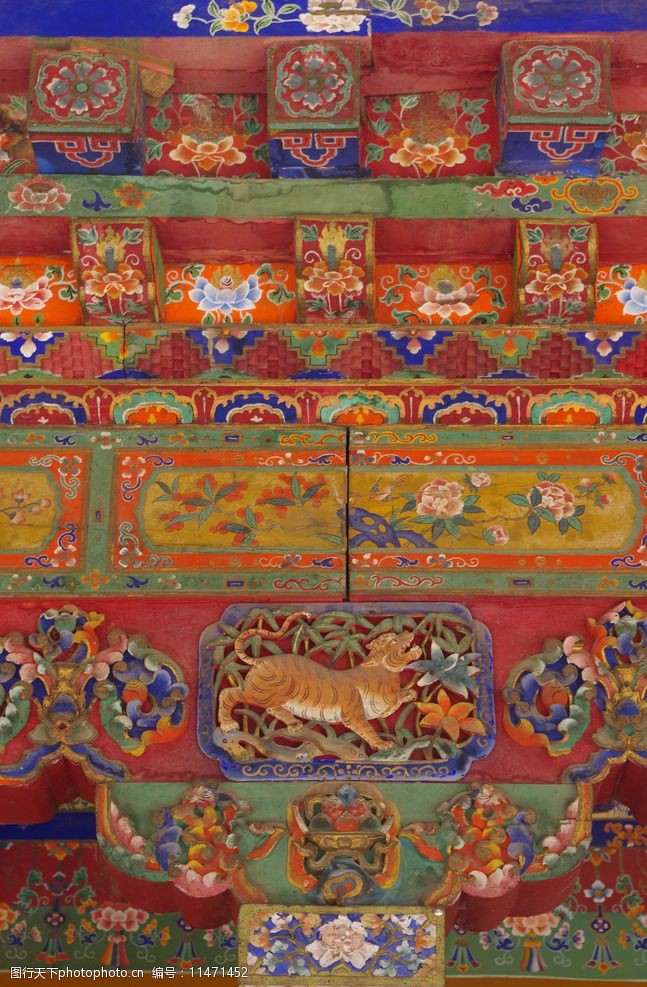 西藏建筑彩绘图片
