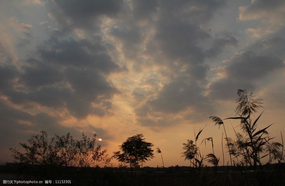 夕陽晚景圖片