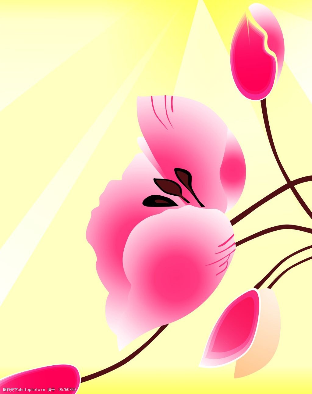 浪漫花朵移门图案