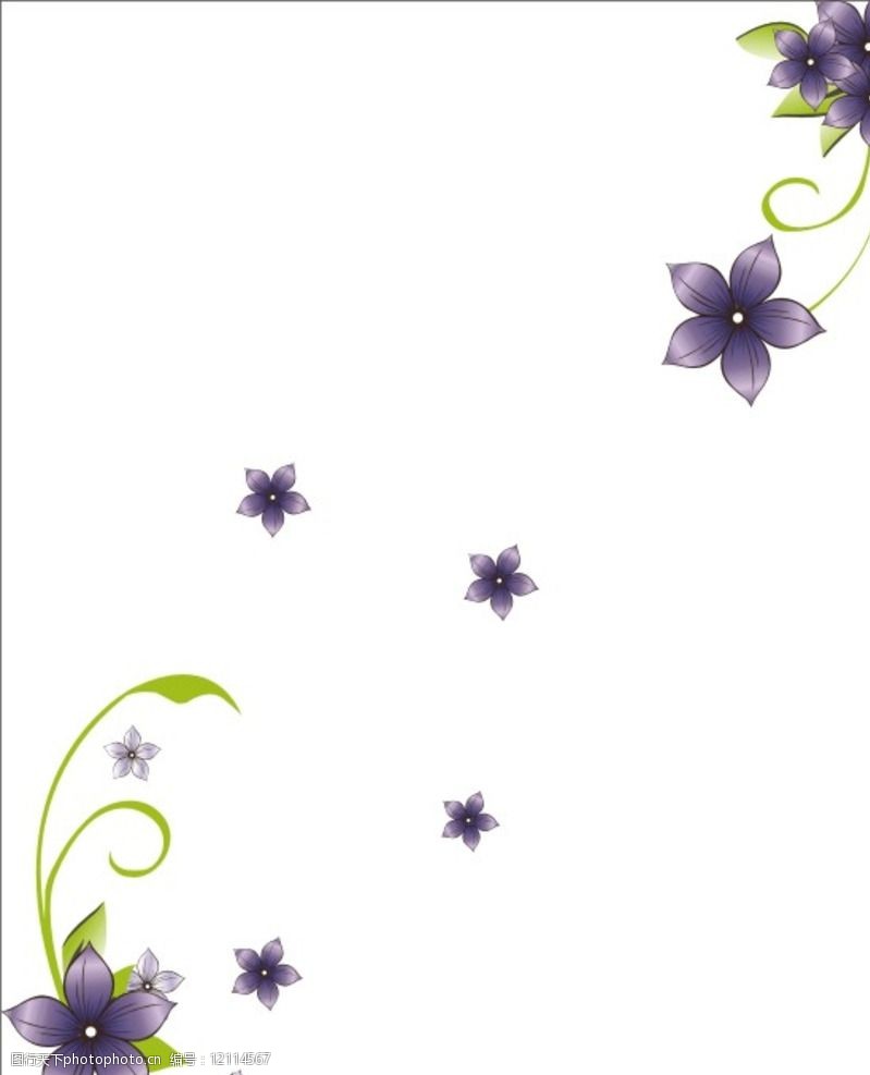 矢量对角花纹图片