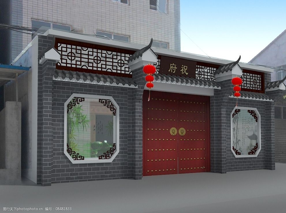 私房中式大门图片