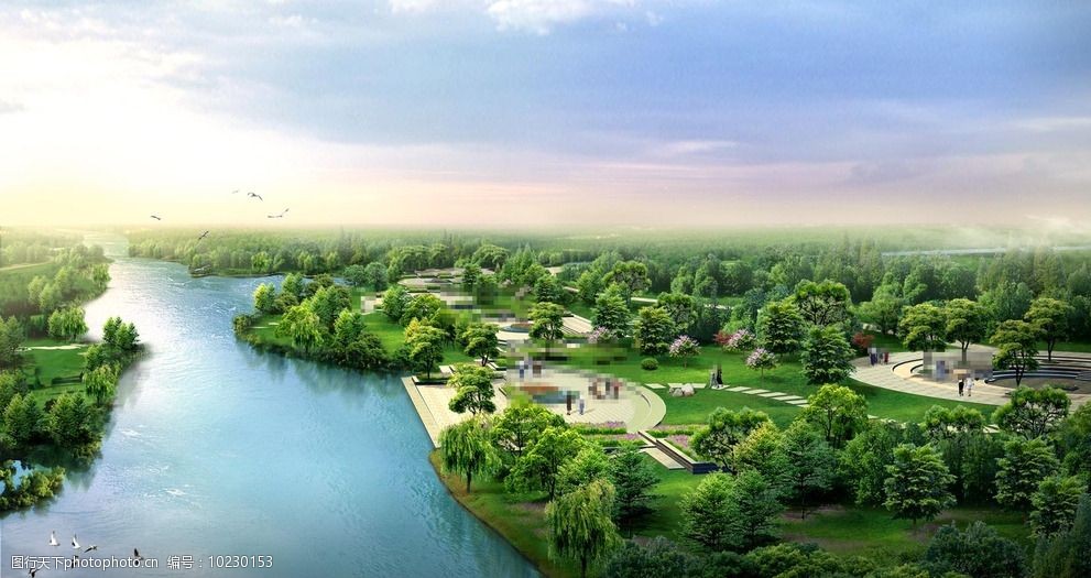 河边休闲环境设计图片