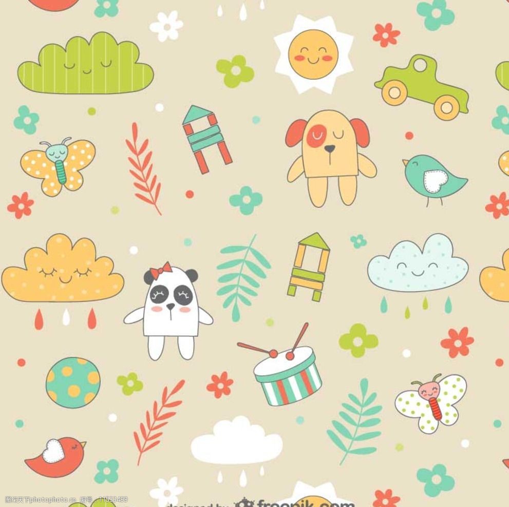 卡通花纹背景图片