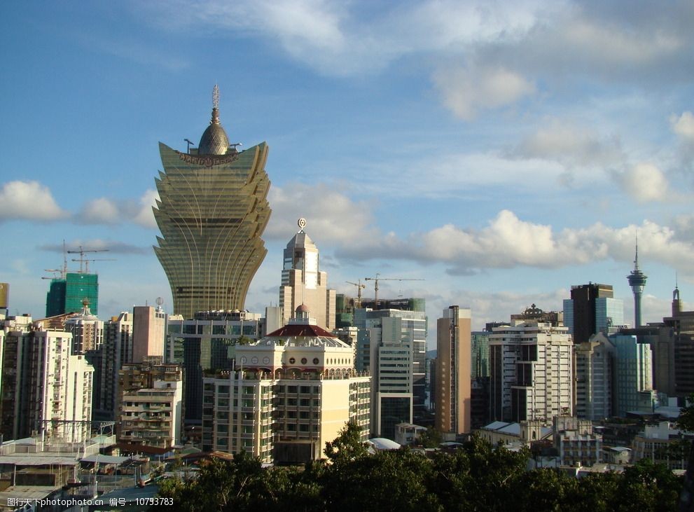 澳门市中心密集建筑图片