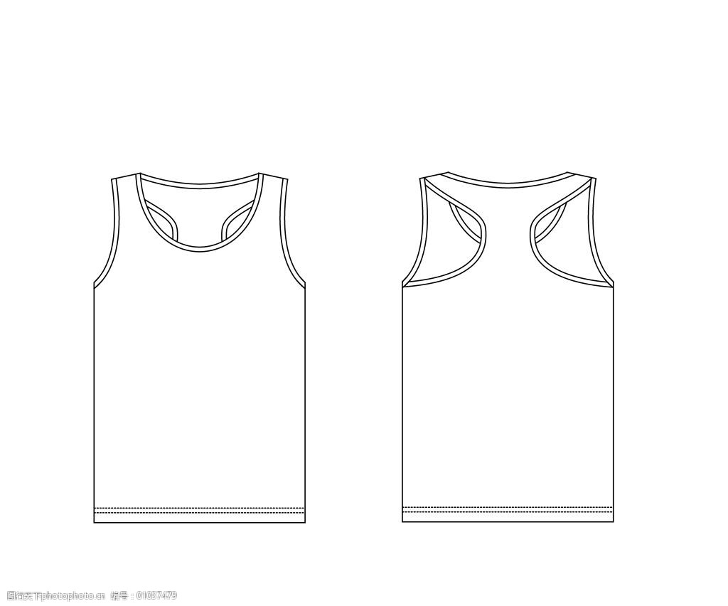 男装背心款式图