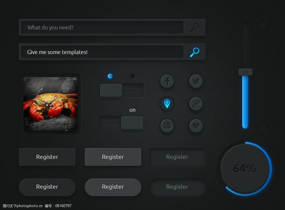 ui设计常用控件图片图片-图行天下图库