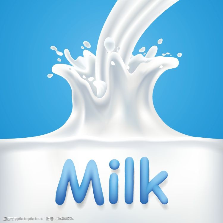 牛奶动感飞溅背景矢量素材