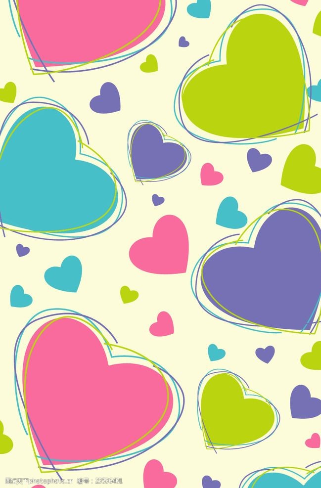 卡通爱心背景