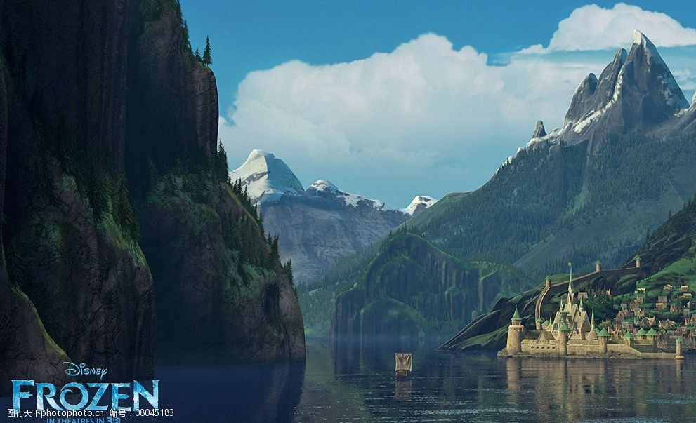 冰雪奇缘冰雪公主雪地场景图片