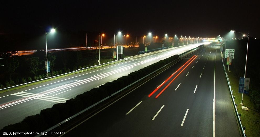 南京市机场高速夜景图片
