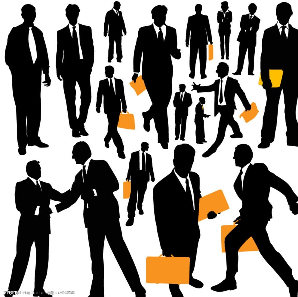 商务人物剪影矢量素材图片
