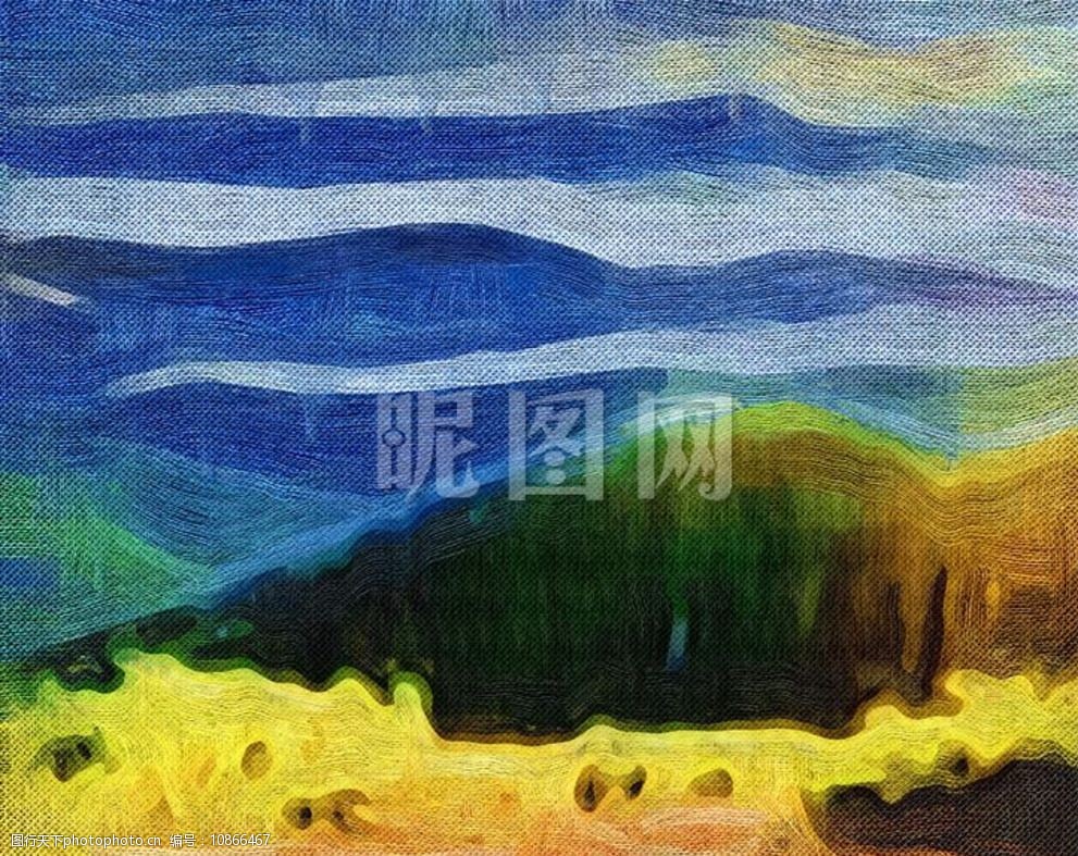 风景抽象画装饰画无框画图片