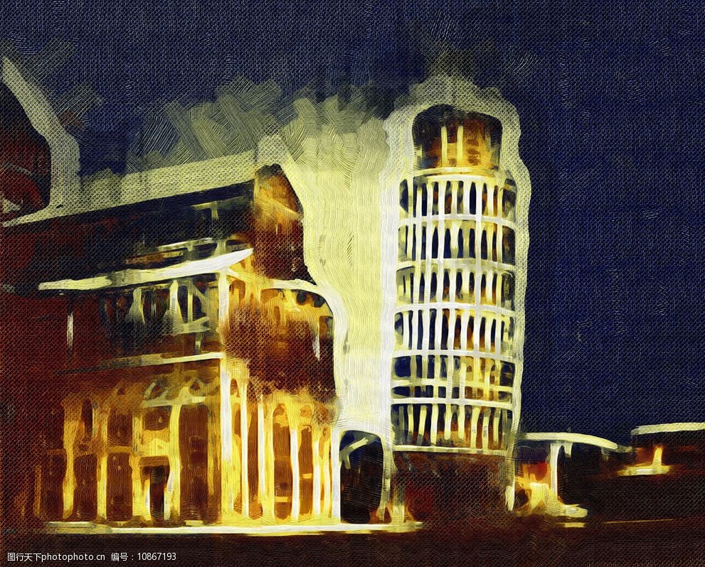 建筑抽象画图片