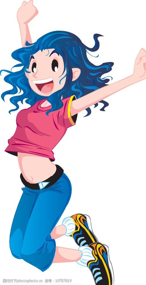 手绘卡通少女图片图片-图行天下图库