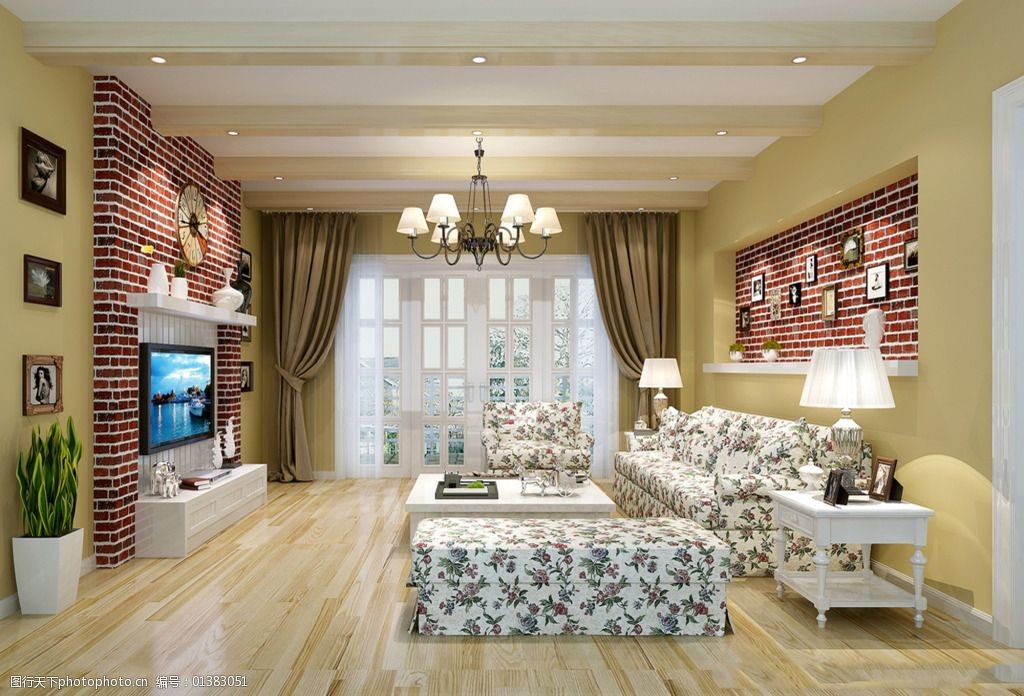 时尚客厅免费下载 3d效果图 别墅客厅 灯具模型 沙发茶几 室内设计 3d