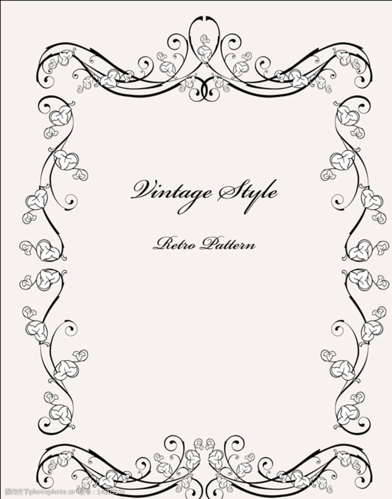 欧式花纹边框背景图片