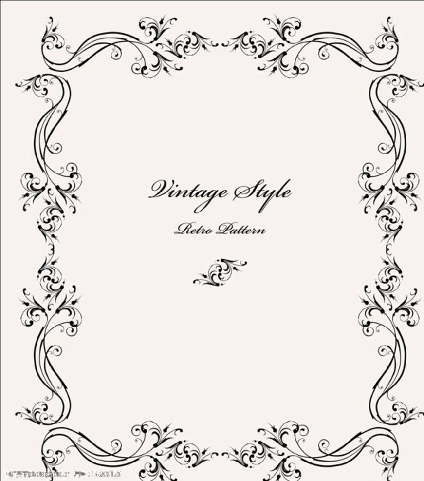 欧式花纹边框背景图片