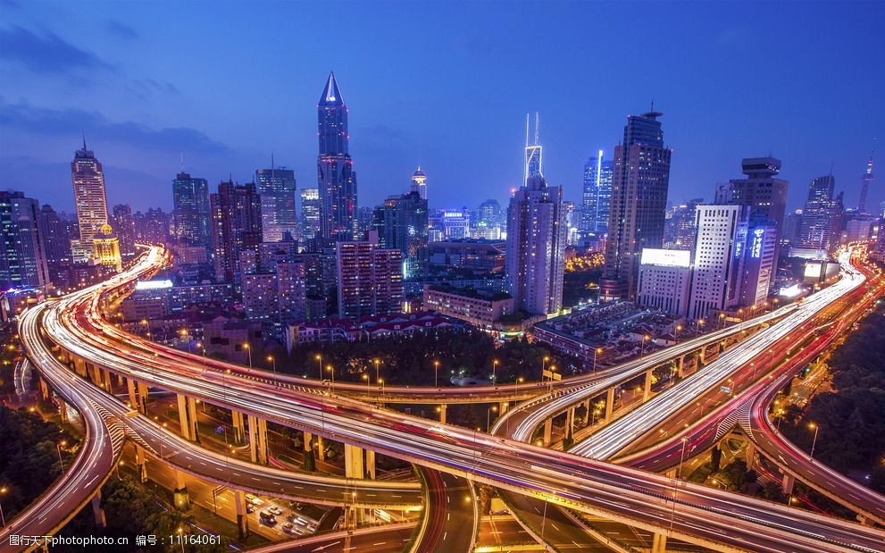 上海市中心夜景圖片