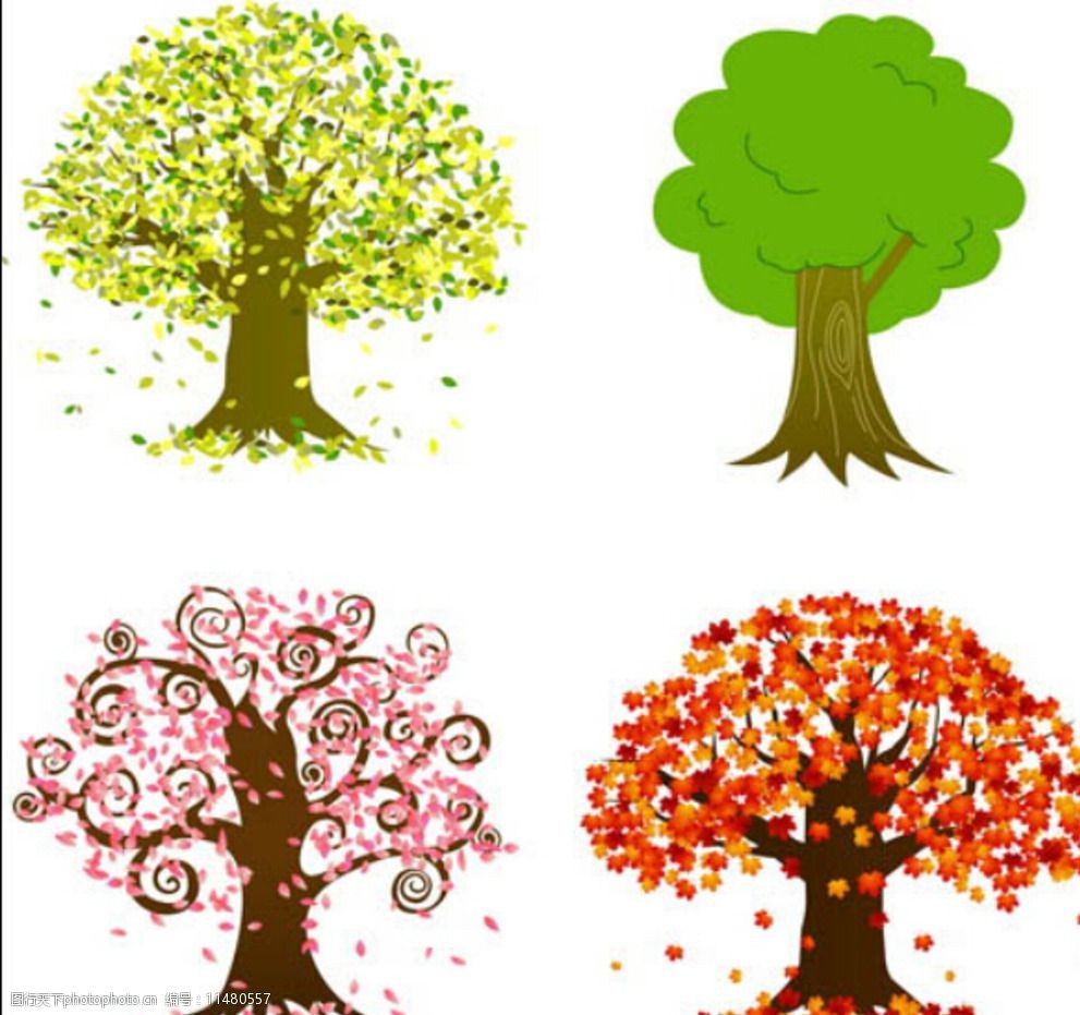 树木与树叶等主题创意设计矢量素图片