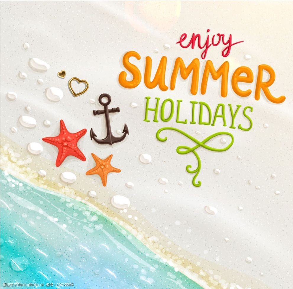 水手海滩花纹背景图片