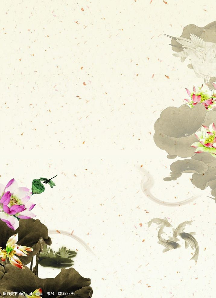 水墨荷花背景图片