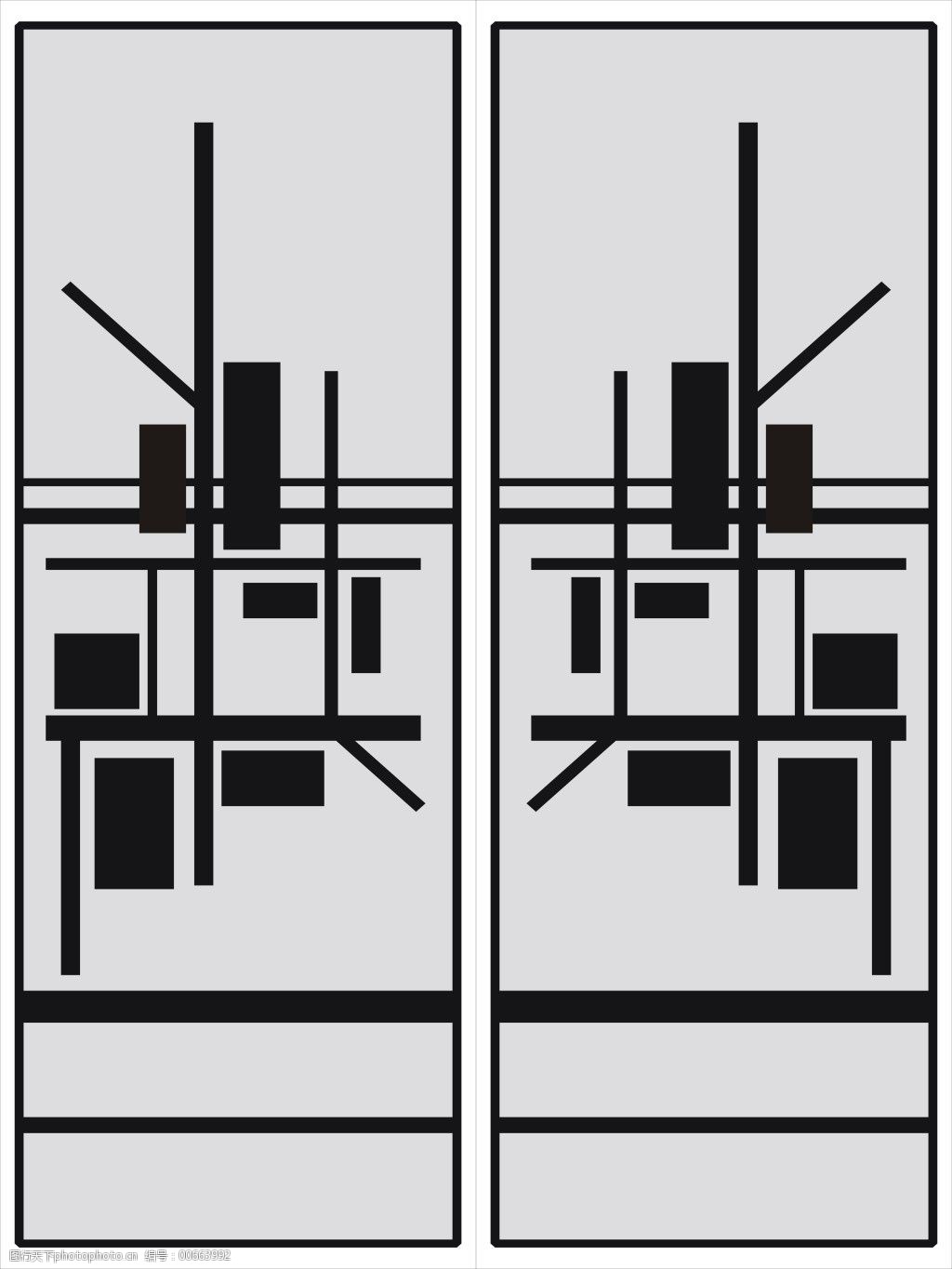 矩形组合图案移门
