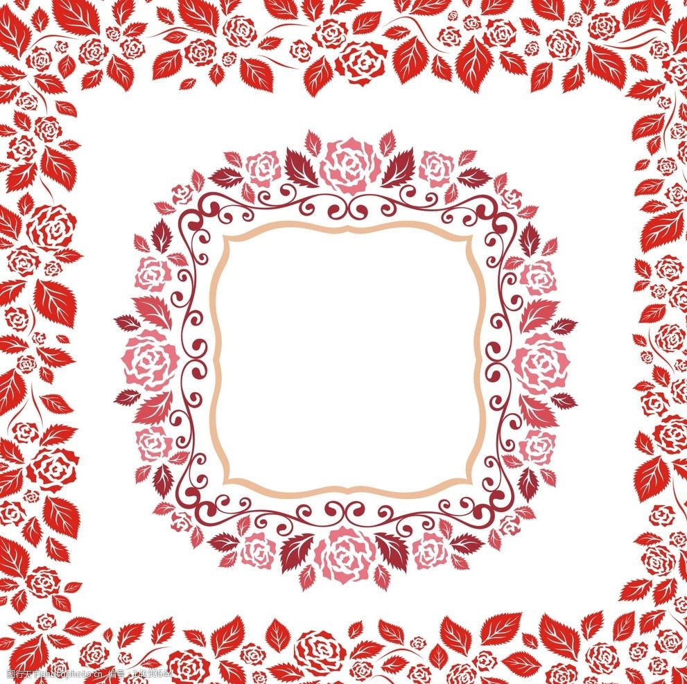 玫瑰花边边框图片