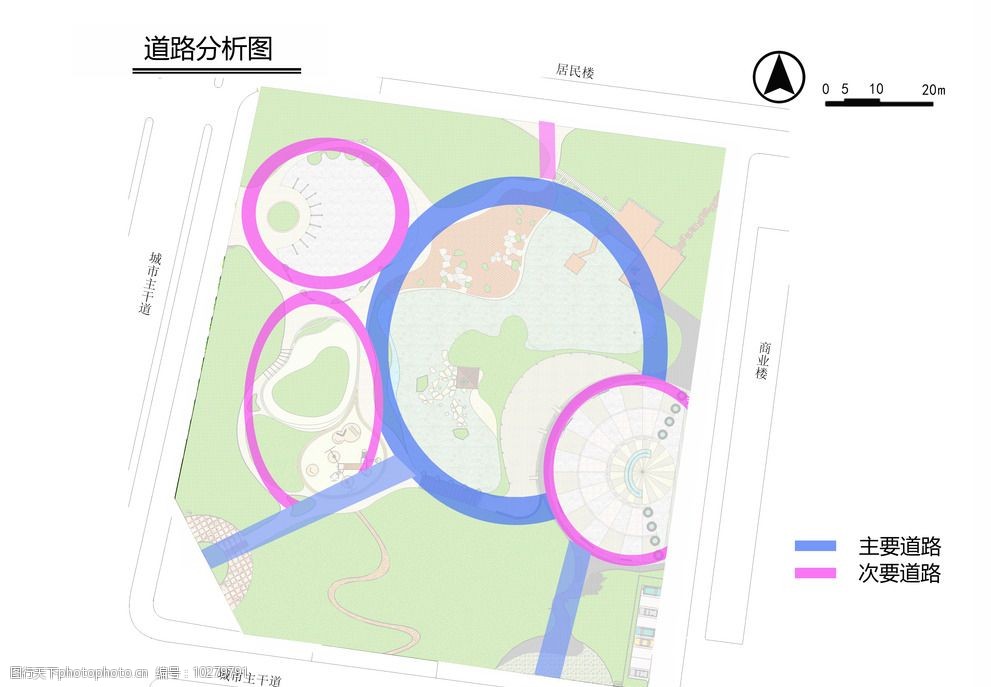 濱水廣場景觀設計道路分析圖圖片