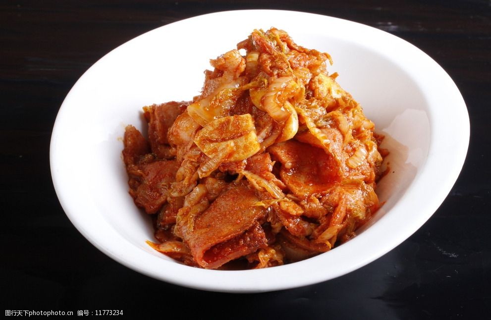 韩国泡菜炒培根图片