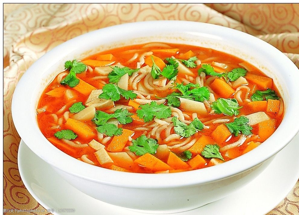 南瓜烩面窝碗图片