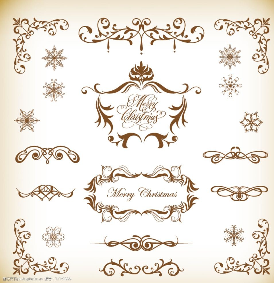 复古圣诞花纹图片