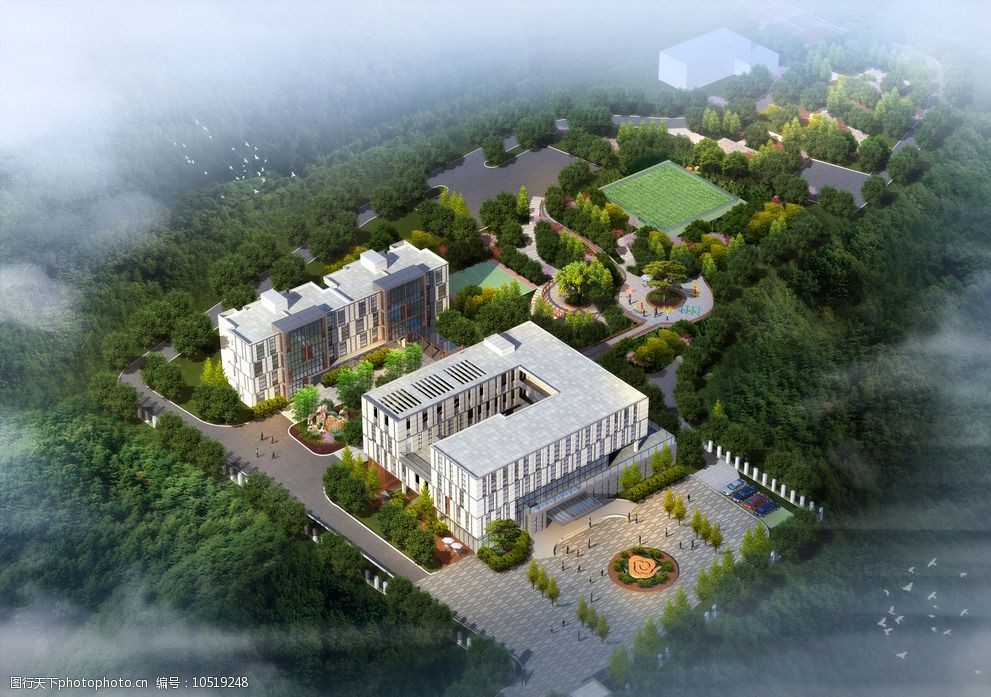 气象局鸟瞰图 气象局 鸟瞰图 建筑 园林 景观 绿化        设计 环境