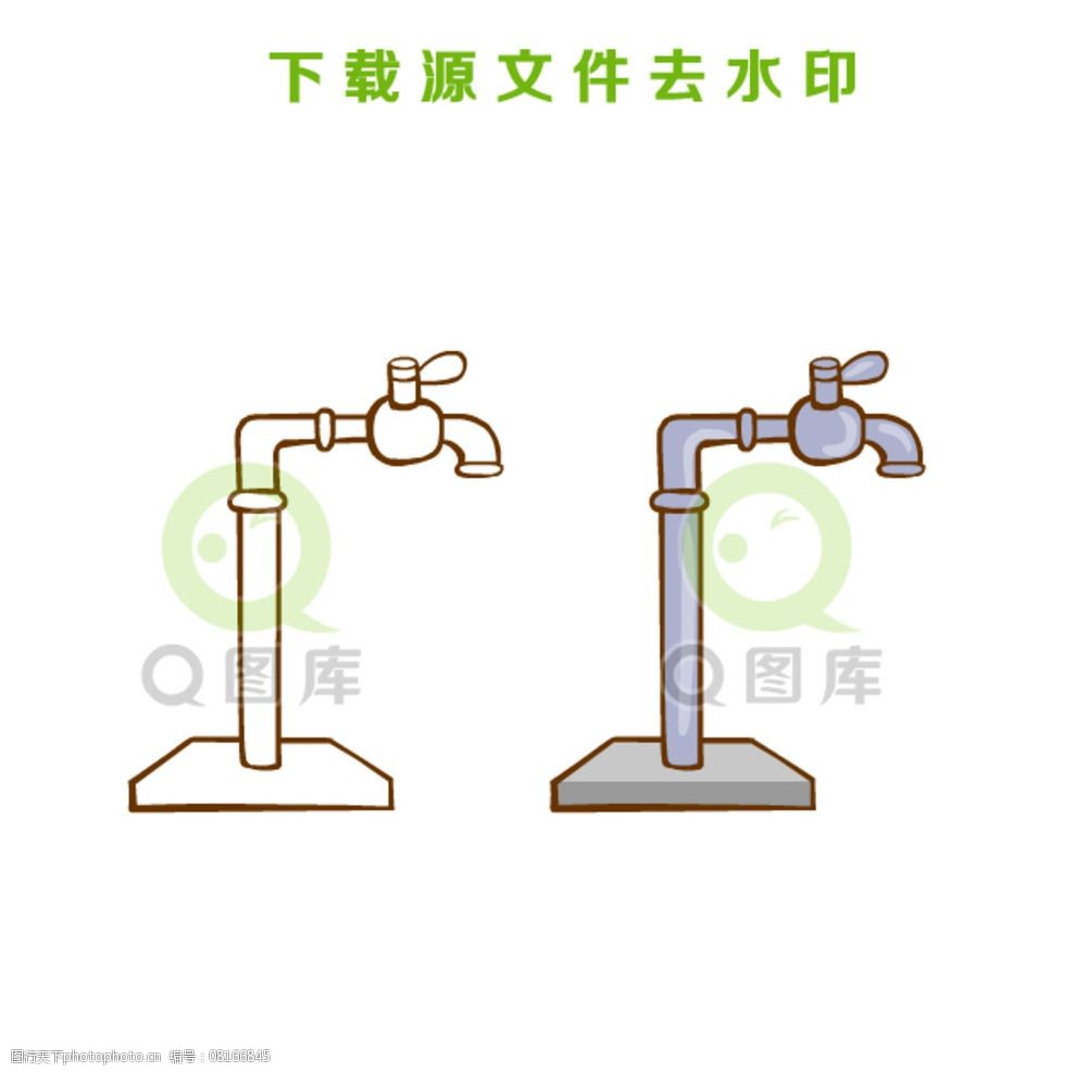 手繪水龍頭矢量造型圖圖片