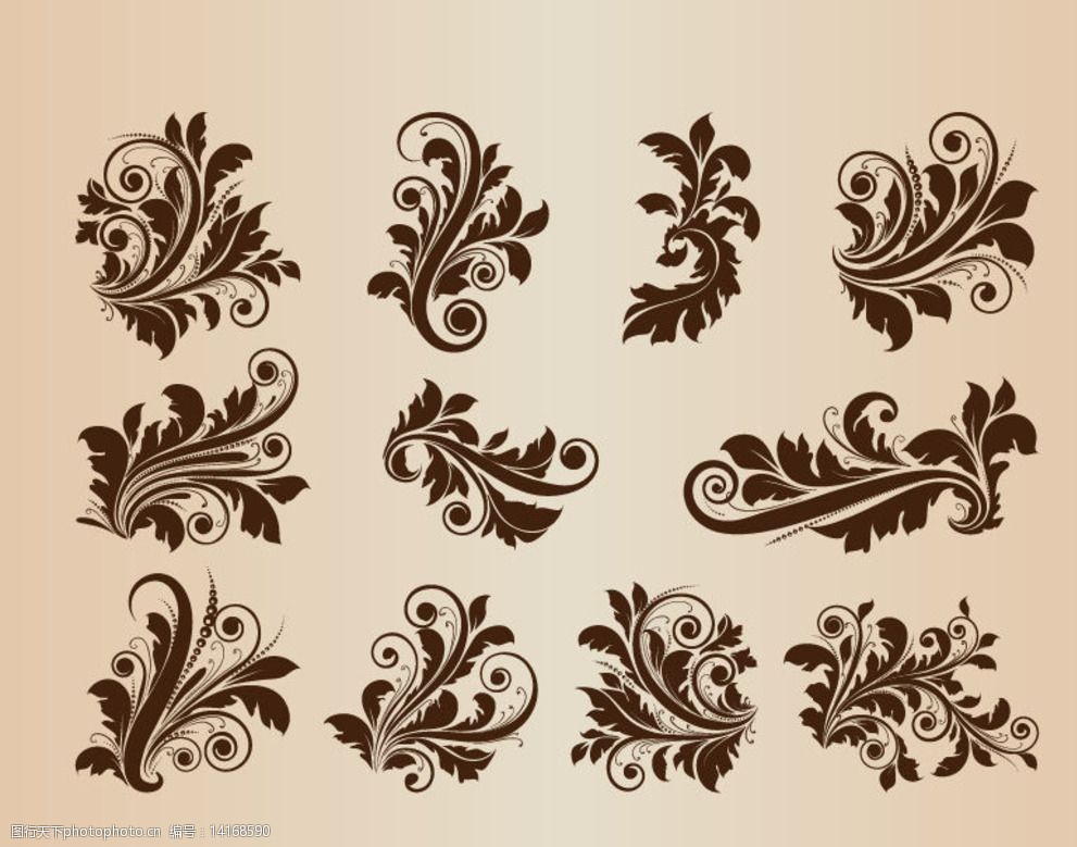 复古植物花纹图片