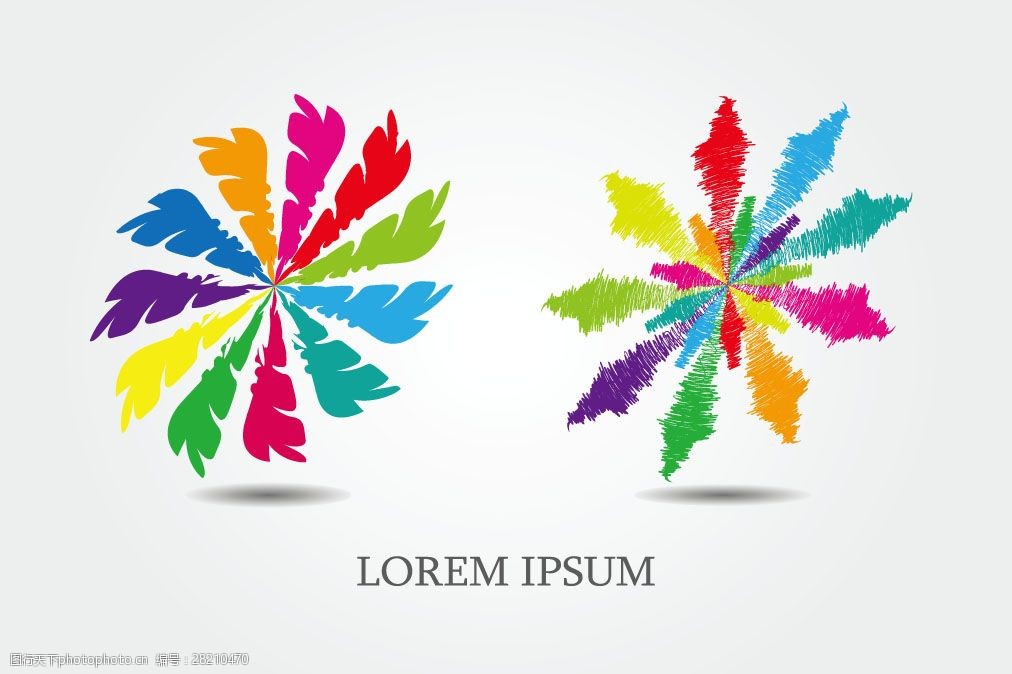 彩色风车形标志图