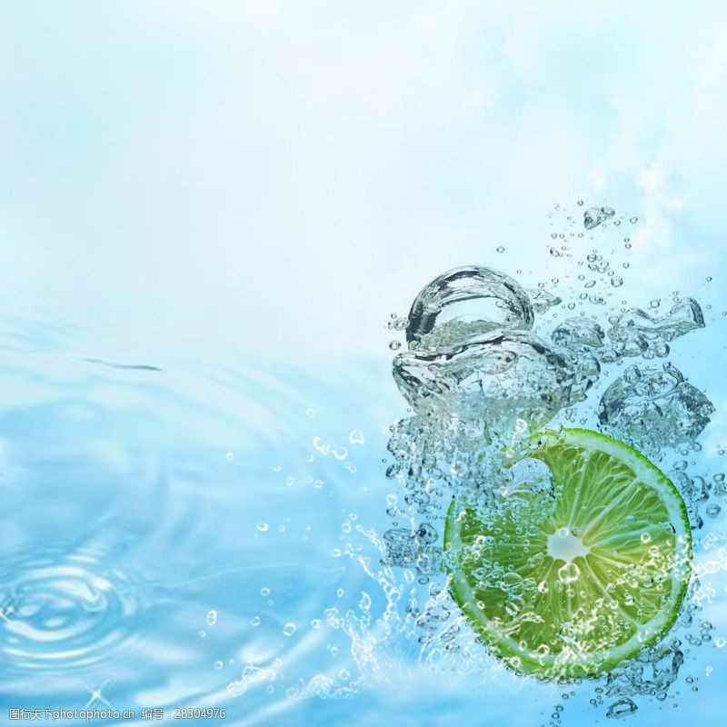 关键词:护肤品主图 护肤品 化妆品 柠檬 水滴 psd 青色 天蓝色