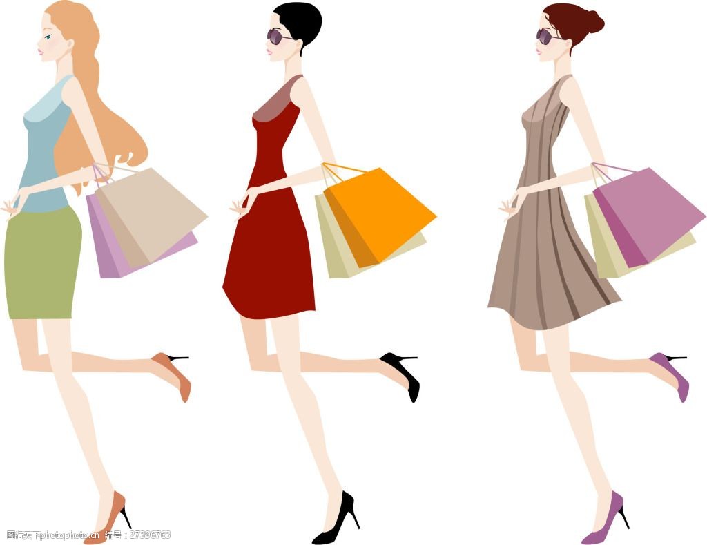 性感时尚美女购物达人psd分层