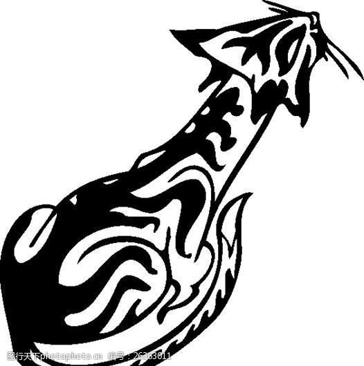 装饰图案卡通猫图腾矢量素材ai格式_13