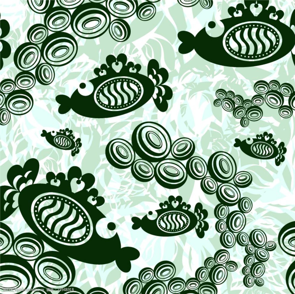 卡通鱼群矢量素材图片-图行天下图库