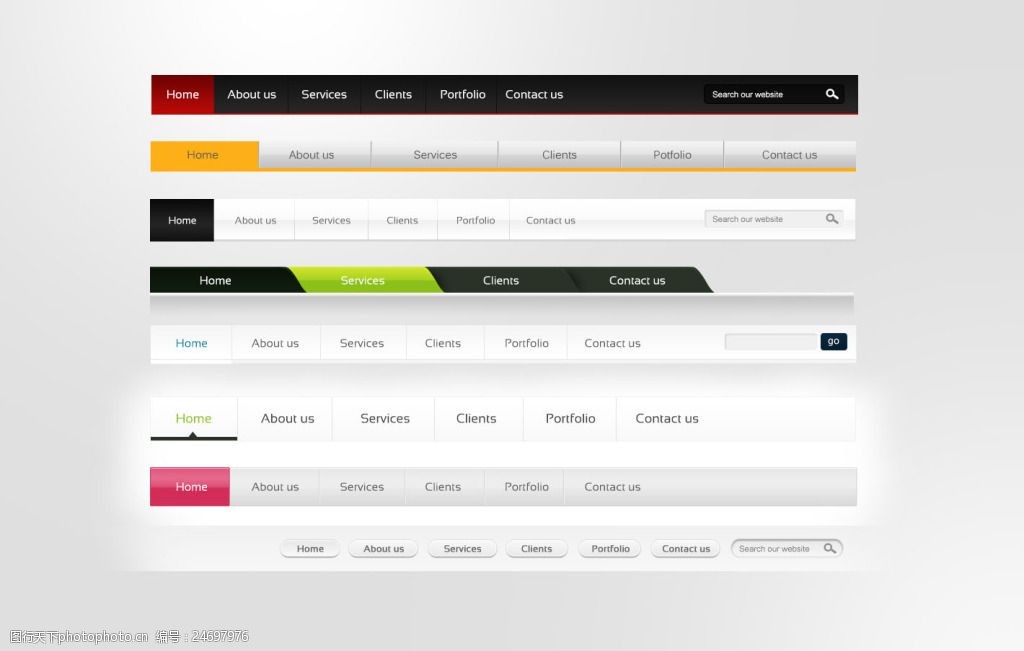 设计图库 界面设计 网页界面模板 关键词:时尚的网页导航条设计psd源