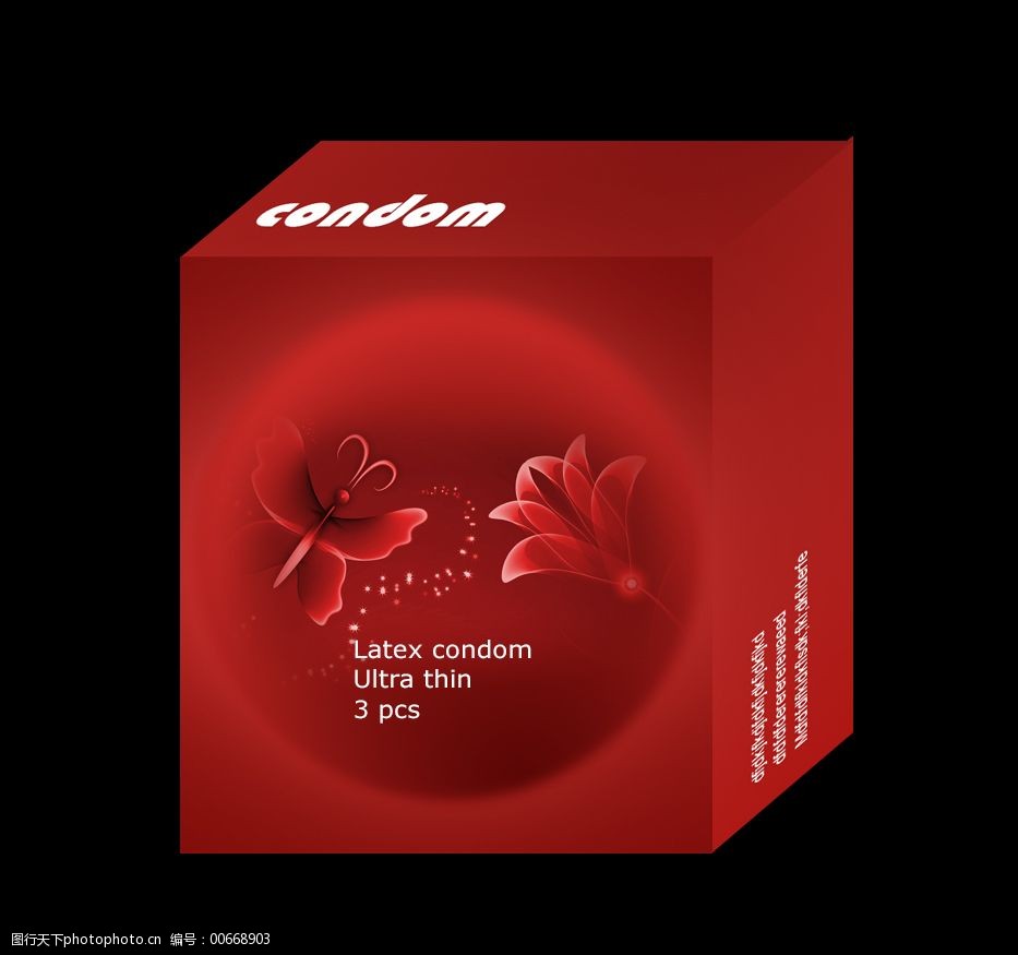 安全套包装立体盒子展开psd分层