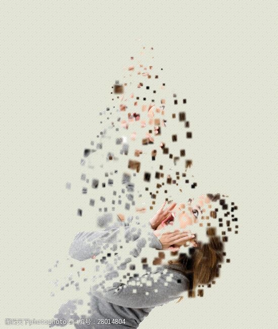 创意破碎碎片人物psd