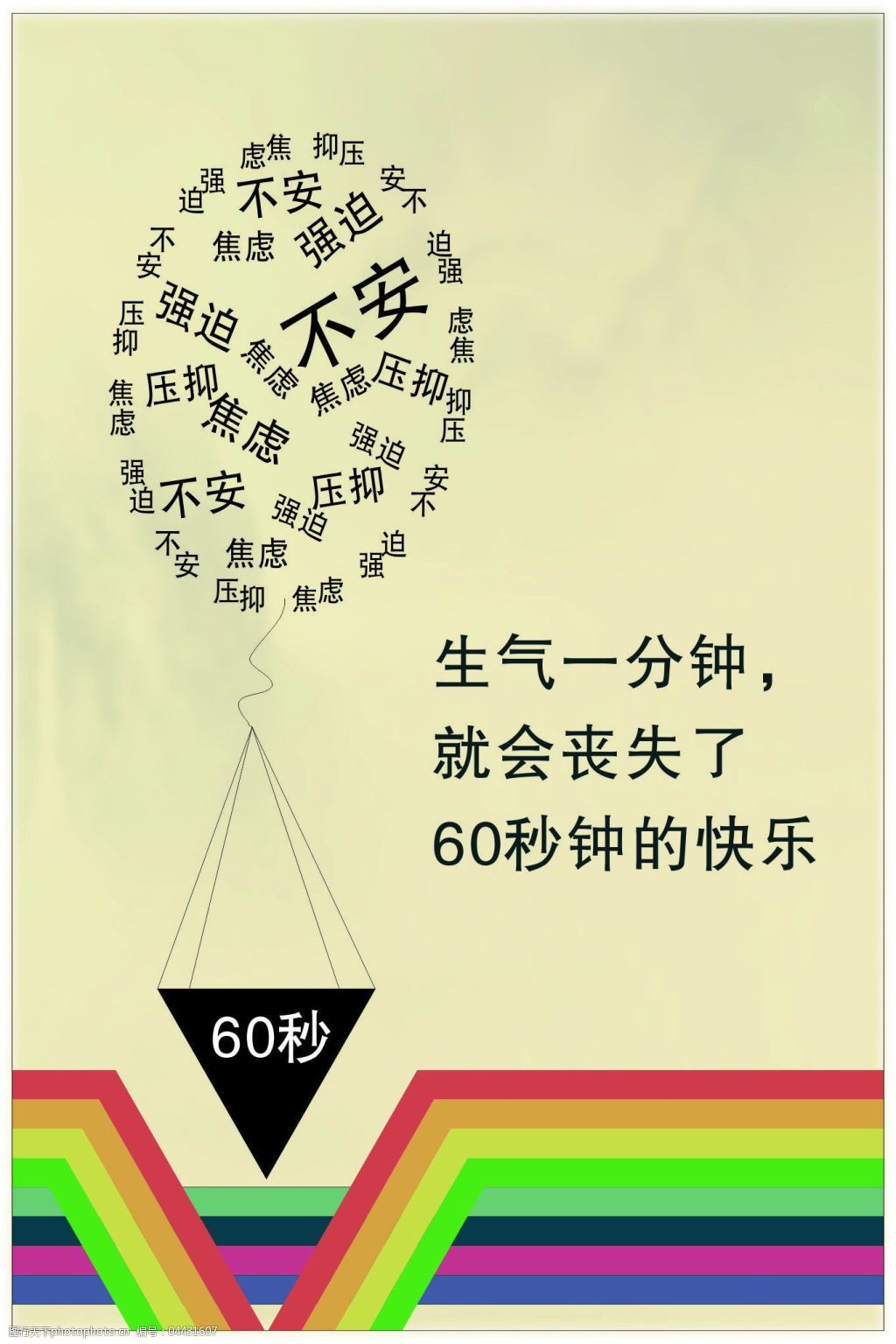 生气一分钟心理健康海报